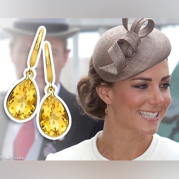 Citrine drop earrings - Picture 3 of 5